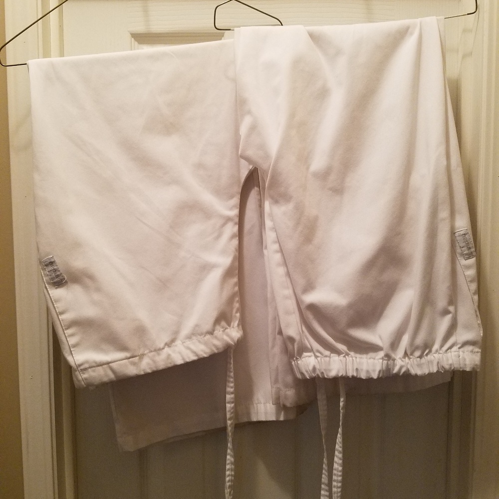 White scrub pants